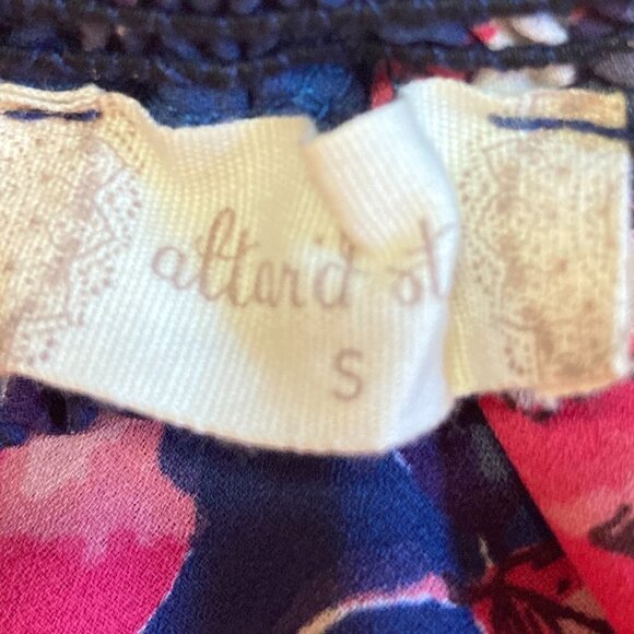 Altar'd State SZ S Navy floral dress/tunic Cottage Feminine Romantic Coquette - Picture 8 of 9